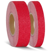 Rote Antirutschbeläge als Rollenware zur Sicherung von glatten Oberflächen zum Arbeitsschutz