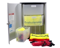 Evakuierungsbox mit Ausrüstung für Evakuierungshelfer Evakuierungsbox mit Ausrüstung für Evakuierungshelfer