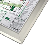 klapprahmen fuer flucht- und rettungsplaene praktischer klapprahmen fuer flucht und rettungsplaene silber