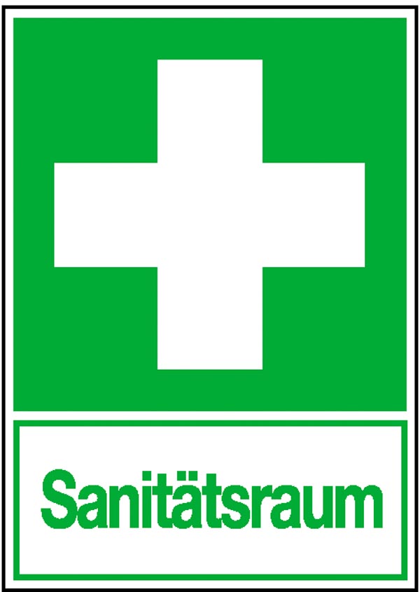 Erste-Hilfe-Schild: Sanitätsraum | Aufkleber | 20x30cm