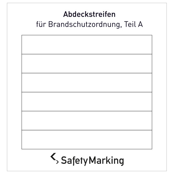Abdeckstreifen für Brandschutzordnung, Teil A | Aufkleber | 8,9x1,3cm