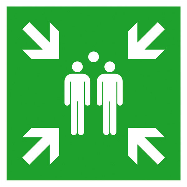 Rettungszeichen: Sammelstelle | Aluminium | 20x20cm