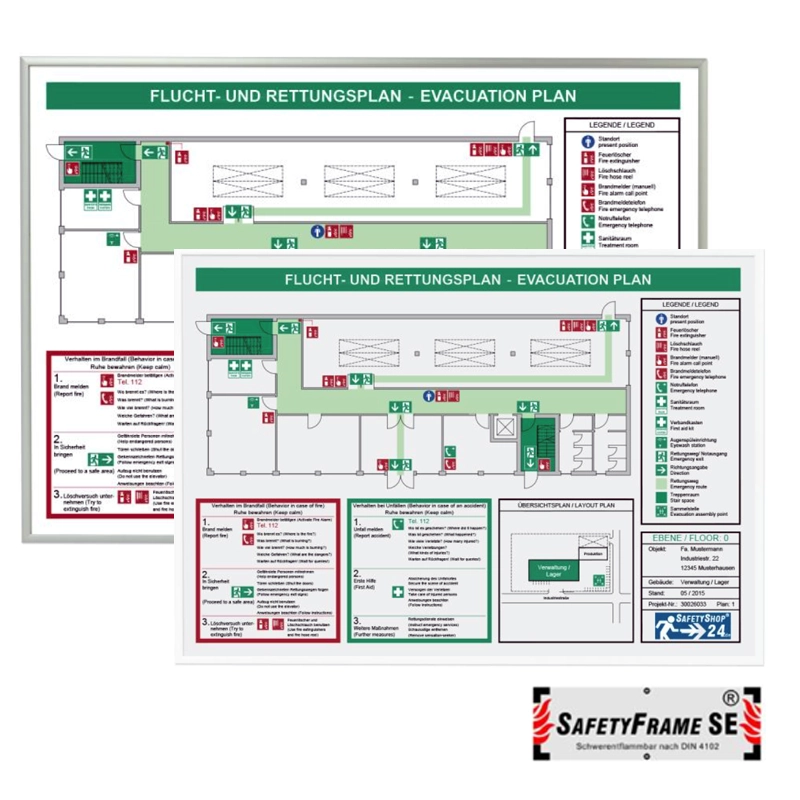 Rahmen für Flucht- und Rettungspläne