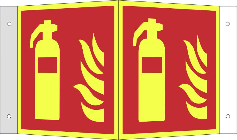 Brandschutzschild PLUS: Feuerlöscher | Aluminium | 15x15cm