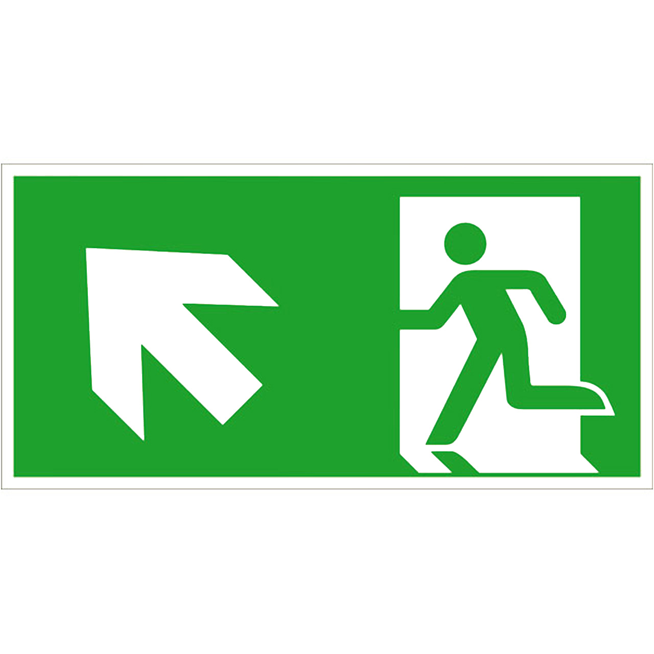 Rettungszeichen: Rettungsweg links aufwärts | Aufkleber | 30x15cm