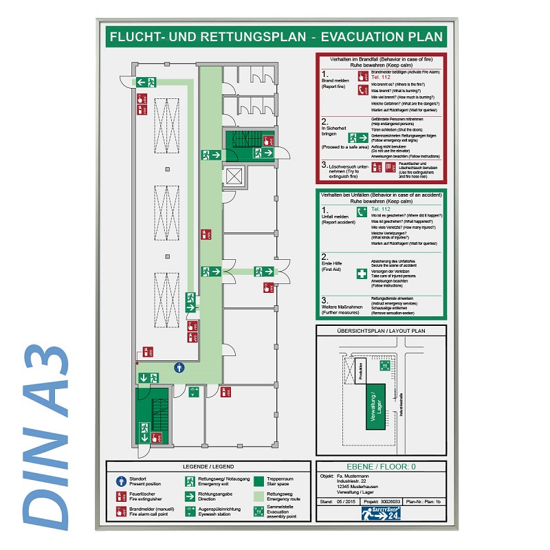 Rahmen für Flucht- und Rettungspläne - SlimFrame