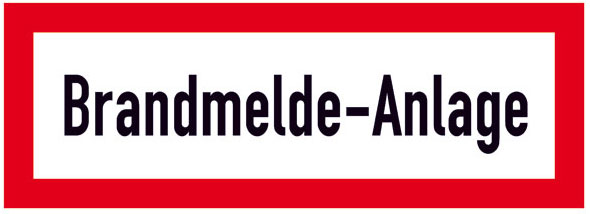 Hinweisschild für die Feuerwehr: Brandmelde-Anlage | Aufkleber | 29,7x10,5cm