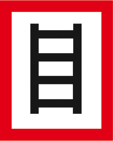 Hinweisschild für die Feuerwehr: Anleiterstelle | Aluminium geprägt | 20x25cm