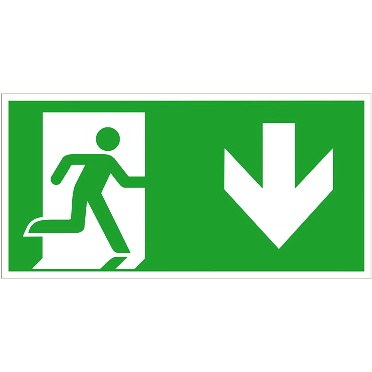 Notausgang rechts abwärts