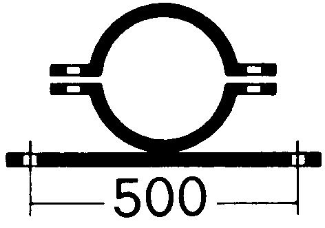 Rohrschelle | feuerverzinkter Stahl | Lochabstand: 500 mm