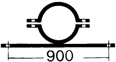 Rohrschelle | feuerverzinkter Stahl | Lochabstand: 900 mm