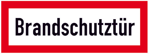 Hinweisschild für die Feuerwehr: Brandschutztür | Aufkleber | 29,7x10,5cm