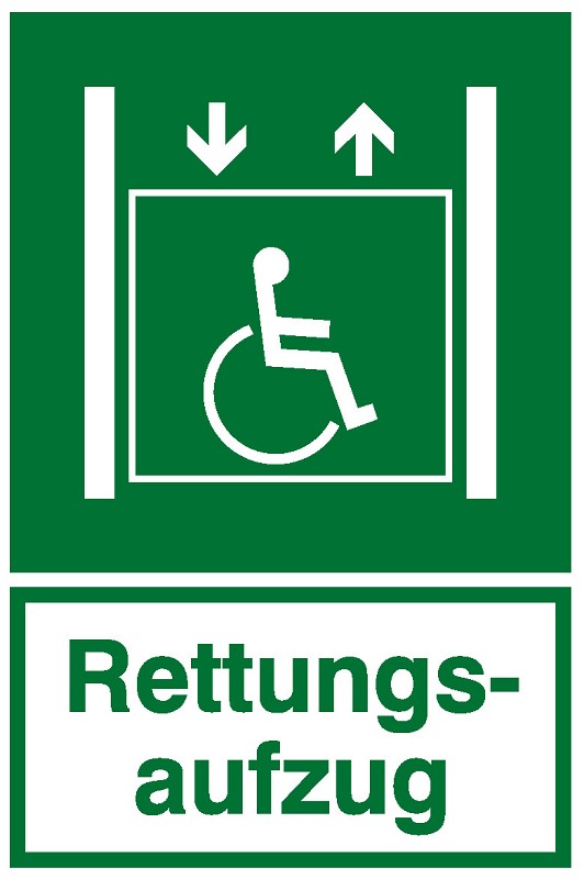 Rettungszeichen: Rettungsaufzug | Aufkleber | 10x15cm