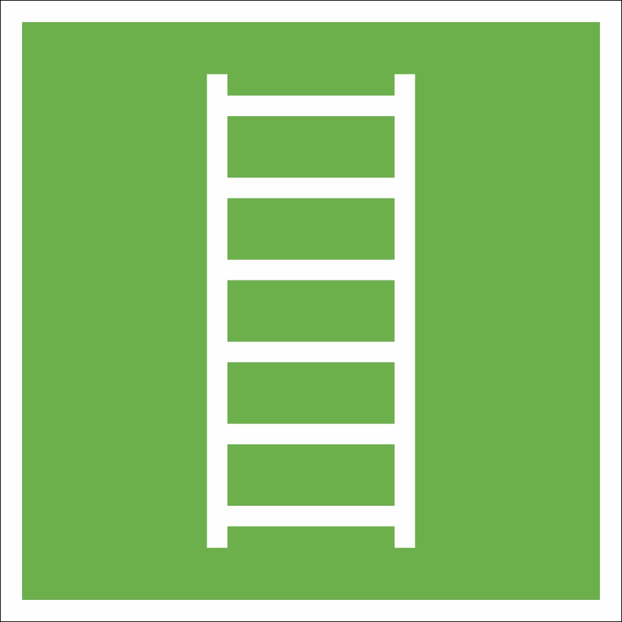 Rettungszeichen: Fluchtleiter | Aluminium | 20x20cm