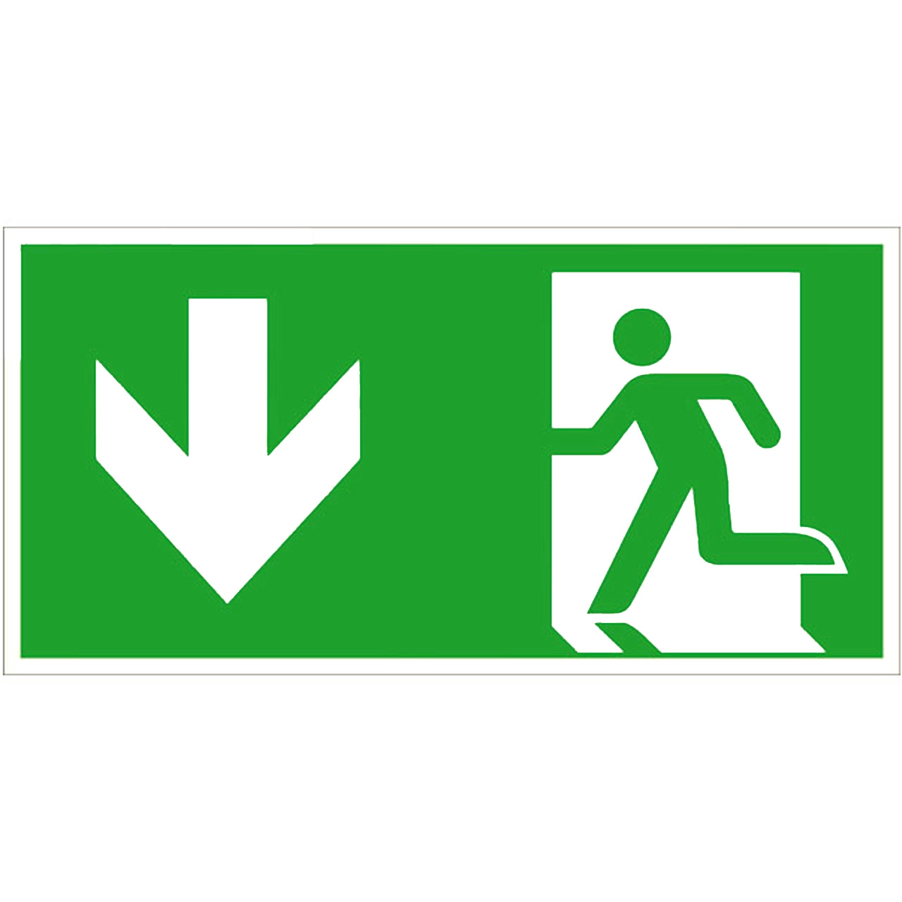 Notausgang links abwärts