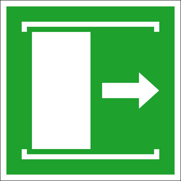 Rettungszeichen: Schiebetür nach rechts | Aufkleber | 10x10cm