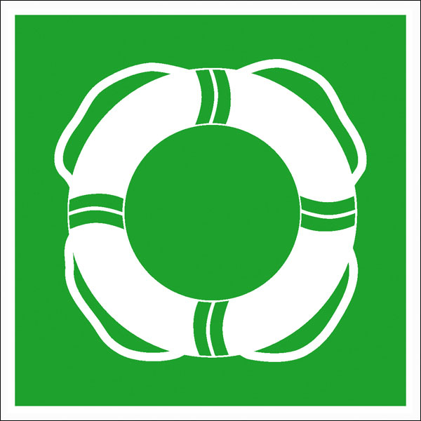 Erste-Hilfe-Schild: Öffentliche Rettungsausrüstung | Aufkleber | 20x20cm