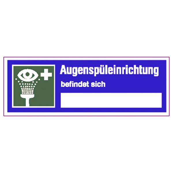 Erste-Hilfe-Schild: Augenspüleinrichtung | Aufkleber | 14x5cm
