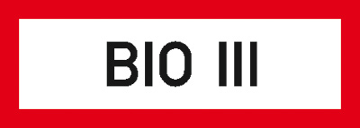 Hinweisschild für die Feuerwehr: BIO 3 | Aluminium geprägt | 21x7,4cm
