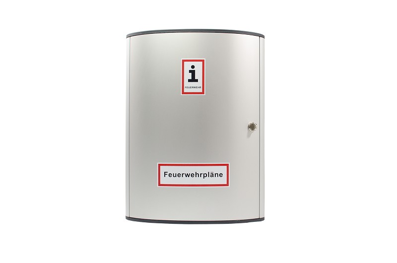 A4-Wandschrank für Feuerwehrpläne | Alu/Kunststoff | Drehknopf