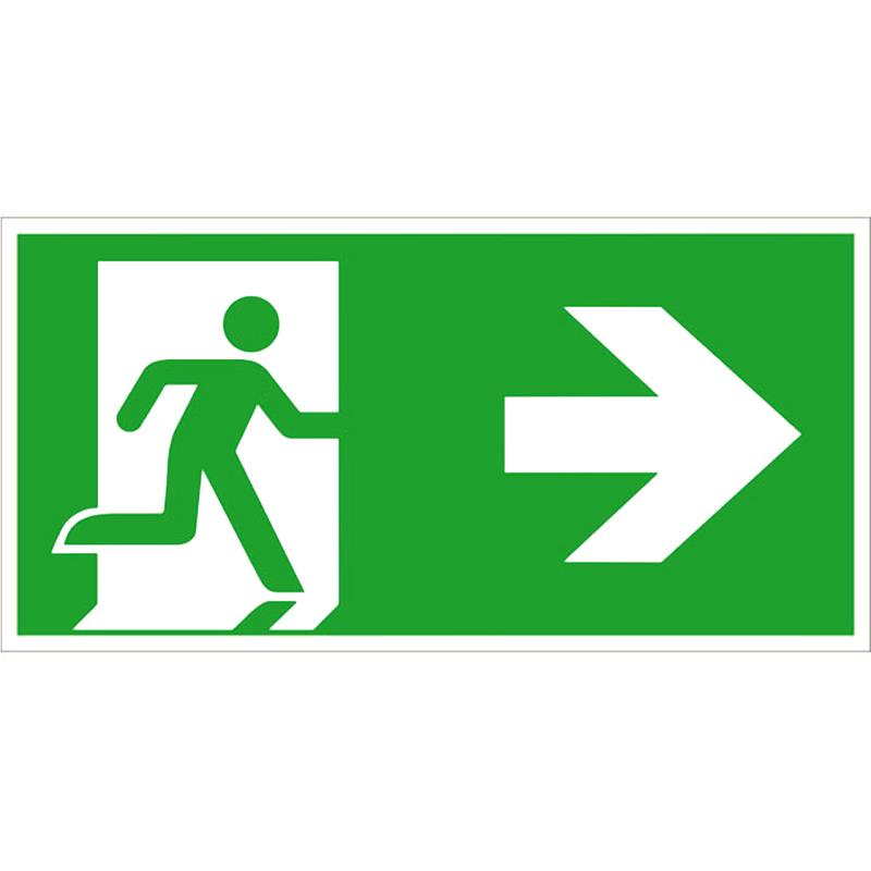 Rettungszeichen: Rettungsweg rechts | Kunststoff | 30x15cm