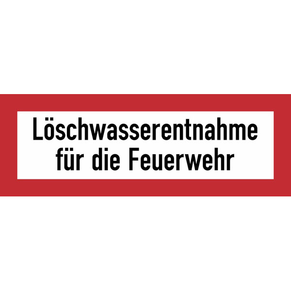 Hinweisschild für die Feuerwehr: Löschwasserentnahme | Aufkleber | 21x7,4cm