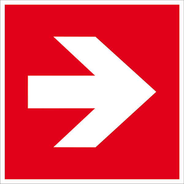 Zusatzschild: Richtungspfeil gerade | Aluminium | 15x15cm