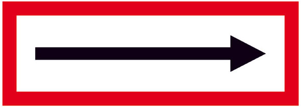 Hinweisschild für die Feuerwehr: Richtungspfeil | Aufkleber | 29,7x10,5cm