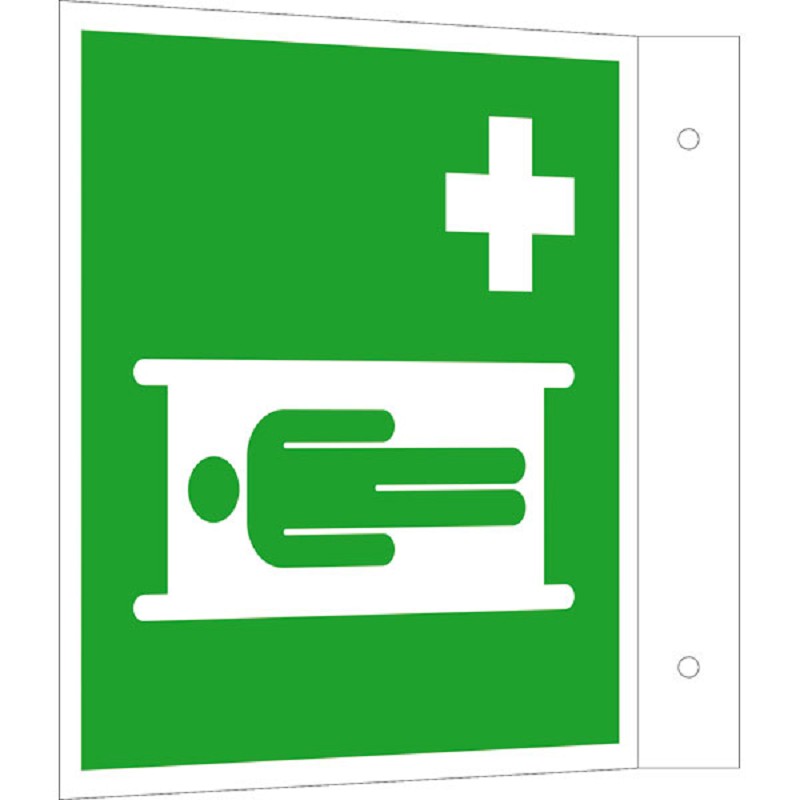 Erste-Hilfe-Schild: Krankentrage | Aluminium | 20x20cm